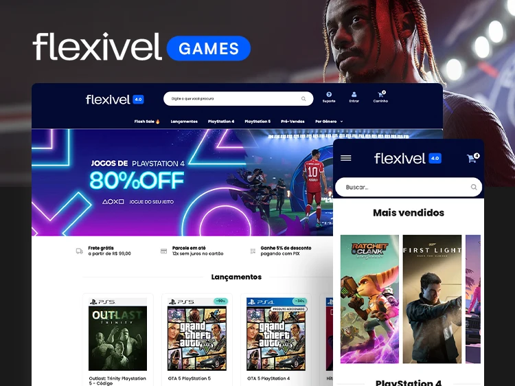 Prévia oficial do tema Flexível Games 4.0